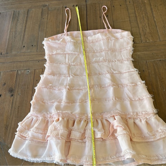 Princess Polly Molina blush petal pink frill hem Ruffle feminine mini dress 6 - Picture 7 of 10